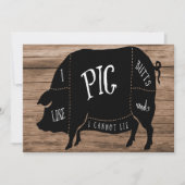 Invitation J'aime Pig Butts fête d'anniversaire (Devant)