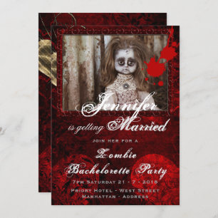 Invitation Jalloween ZOMBIE BRIDE DOLL Bachelorette