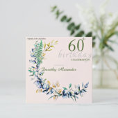 Invitation Jalon de la couronne botanique chic Anniversaire (Debout devant)