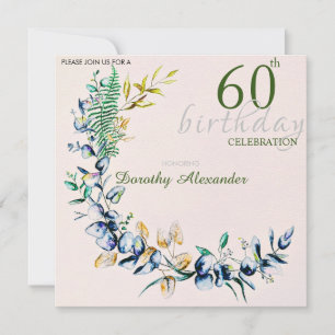 Invitation Jalon de la couronne botanique chic Anniversaire