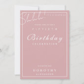 Invitation Jalon minimaliste moderne Surprise Anniversaire (Devant)