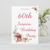 Invitation Jalon Peony Floral fête d'anniversaire (Debout devant)