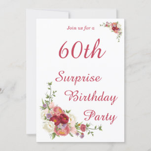 Invitation Jalon Peony Floral fête d'anniversaire