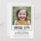 Invitation Jalon vintage Anniversaire Photo (Devant)