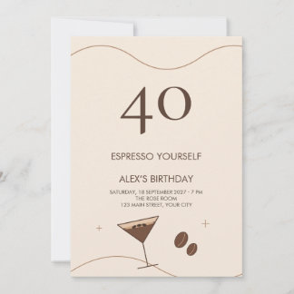 Invitation Jalons d'anniversaire Mocha Espresso Martini