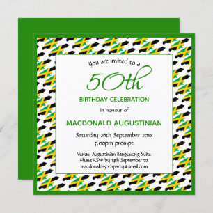 Invitation JAMAICA DRAPEAU Patriotique Personnalisé 50e anniv