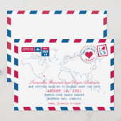 Invitation Jamaïque Mariage AirMail Date à retenir (Devant / Derrière)