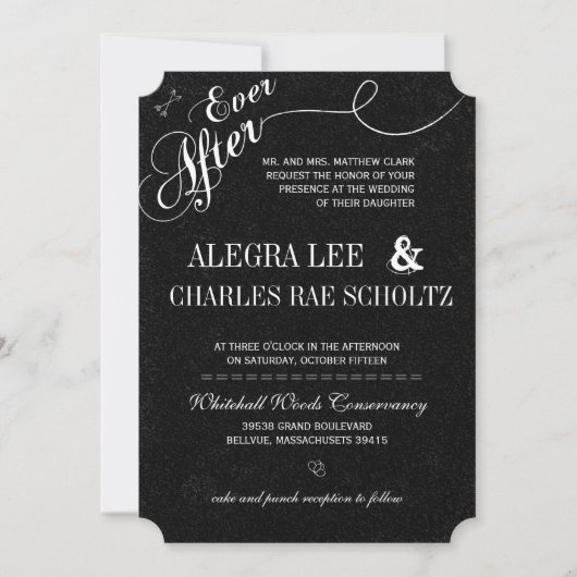 Invitation Jamais après l'invitation de Chalkboard (Devant)