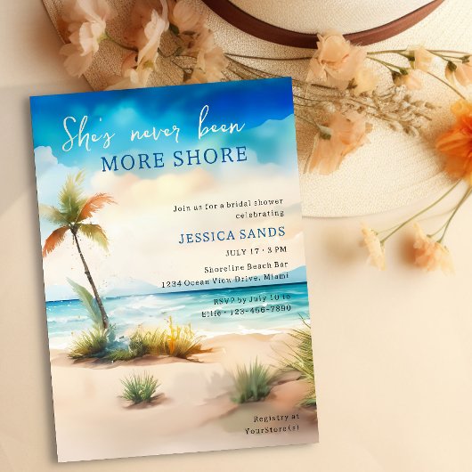 Invitation Jamais Plus De Fête des mariées Sur La Plage De L'