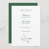 Invitation Jambe Tropicale Vert Mariage Minimal Enregistrer L (Devant / Derrière)