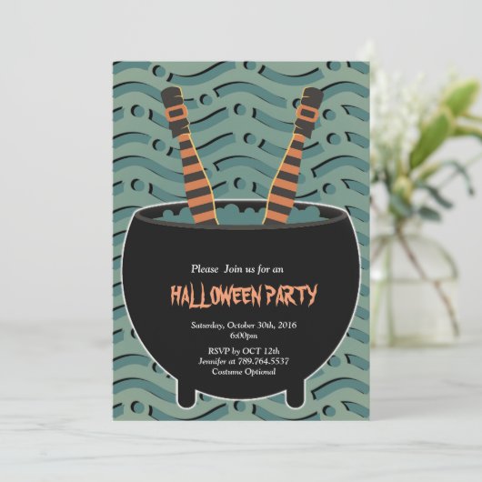 Invitation jambes de sorcière Halloween (Debout devant)