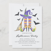 Invitation Jambes de sorcières d'Halloween et fête Casquette (Devant)