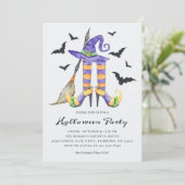 Invitation Jambes de sorcières d'Halloween et fête Casquette (Debout devant)
