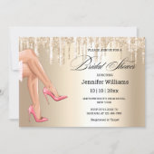 Invitation jambes sexy or parties scintillant nuptiale douche (Devant)
