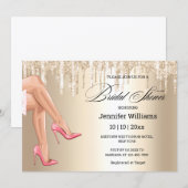Invitation jambes sexy or parties scintillant nuptiale douche (Devant / Derrière)