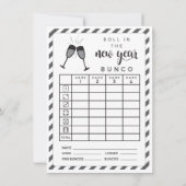 Invitation Janvier Bunco Roll dans le Nouvel An double face (Dos)