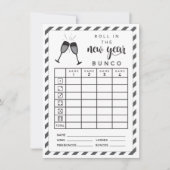 Invitation Janvier Bunco Roll dans le Nouvel An double face (Devant)