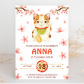 Invitation Japan Lucky Cat Cherry Blossom