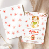 Invitation Japan Lucky Cat Cherry Blossom
