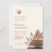 Invitation Japandi Abstrait Scandinave Mariage géométrique (Devant)