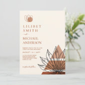 Invitation Japandi Abstrait Scandinave Mariage géométrique (Debout devant)