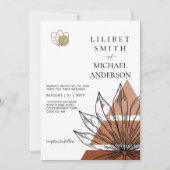 Invitation Japandi Abstrait Scandinave Mariage géométrique (Devant)