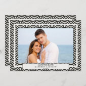 Invitation Japon Seigaiha Vagues Enregistrer La Date Flat Pho (Devant / Derrière)