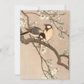 Invitation Japonais Asiatique Koson Bird Chickadee Songbird (Dos)