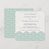 Invitation Japonais Seigaiha Vave Elégant Mariage Plage (Devant / Derrière)