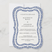 Invitation Japonais Seigaiha Vave Elégant Mariage Plage (Devant)