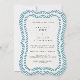 Invitation Japonais Seigaiha Vave Elégant Mariage Plage