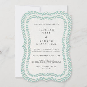 Invitation Japonais Seigaiha Vave Elégant Mariage Plage