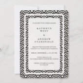 Invitation Japonais Seigaiha Vave Elégant Mariage Plage (Devant)