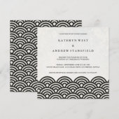 Invitation Japonais Seigaiha Vave Elégant Mariage Plage (Devant / Derrière)