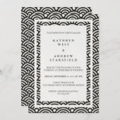 Invitation Japonais Seigaiha Vave Elégant Mariage Plage (Devant / Derrière)