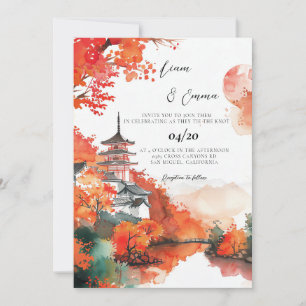 Invitation Japonais traditionnel KYOTO Mariage paysager