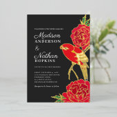 Invitation japonaise Ito Jakuchu Mariage Foil (Debout devant)