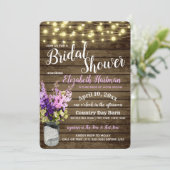 Invitation Jar de Delpheniums et Lumières Fête des mariées ru (Debout devant)