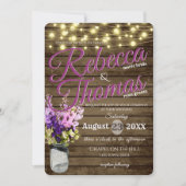 Invitation Jar de Delpheniums et Lumières Mariage rustique (Devant)