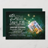 Invitation Jar de mason romantique & lucioles douche de marié (Devant / Derrière)