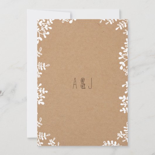 Invitation Jar de Mason rustique avec fleurs sur papier d'art (Dos)