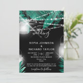 Invitation Jar Lumineux Feuilles de Palmier Tropic (Debout devant)