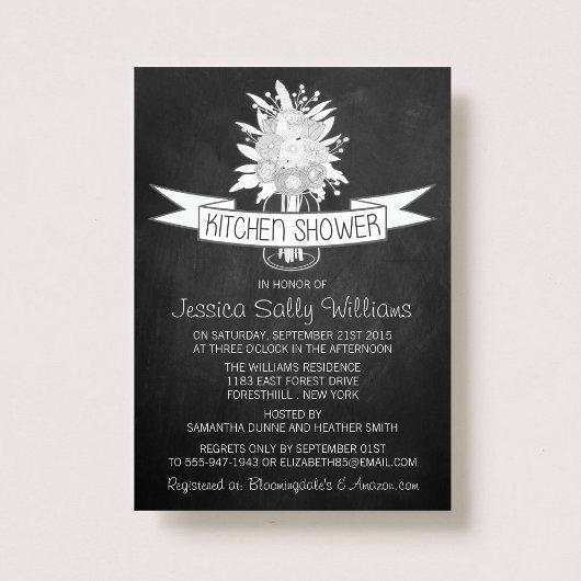 Invitation Jar Mason Floral Sur Chalkboard Kitchen Douche