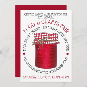 Invitation Jar of Jelly Jam Food Craft Fair Festival