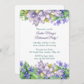 Invitation Jardin à fleurs violet modifiable (Devant / Derrière)