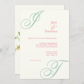 Invitation Jardin Anglais de l'Après-Midi Monogramme (Devant / Derrière)