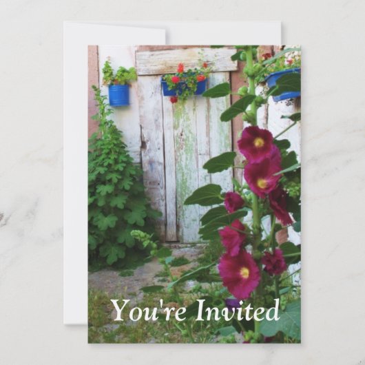 Invitation Jardin anglais Malves et fleurs (Devant)