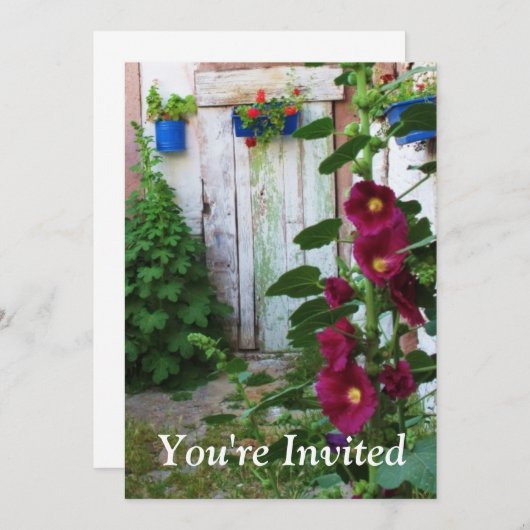 Invitation Jardin anglais Malves et fleurs (Devant / Derrière)