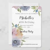 Invitation Jardin Anniversaire Fleurs d'aquarelle Invitatiati (Devant)