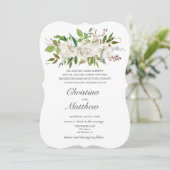 Invitation Jardin antique Fleurs blanches Mariage élégant (Debout devant)